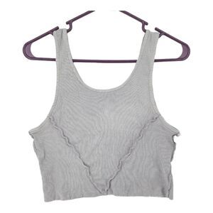 Y2k Urban Nation Large Purple Top Stitch Crop Top